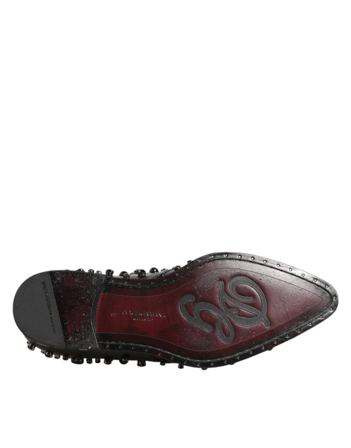 Black Crystal Embellished Formal Derby Shoes