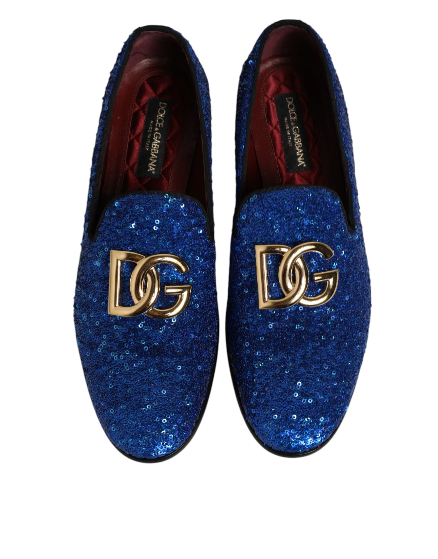 Blue Sequined Loafers Formal Dress Men Shoes