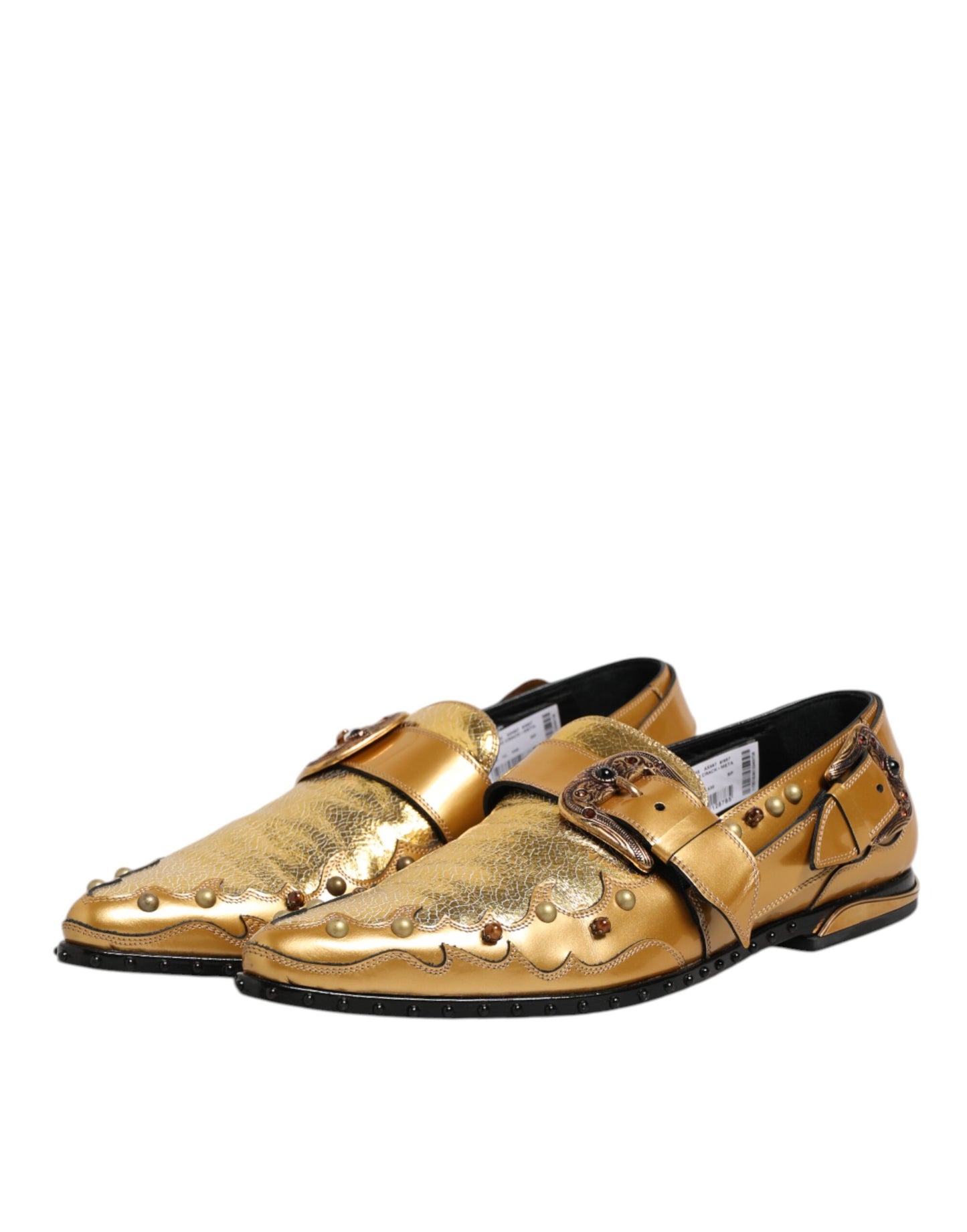 Gold Leather MONK STRAP Dress Formal Shoes