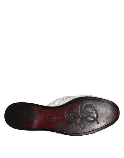 White Woven Slides MULES Men Sandals Shoes