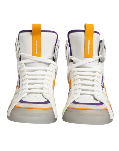 Multicolor Leather High Top Men Sneakers Shoes