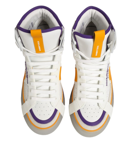 Multicolor Leather High Top Men Sneakers Shoes