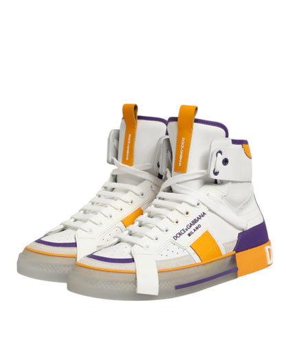 Multicolor Leather High Top Men Sneakers Shoes