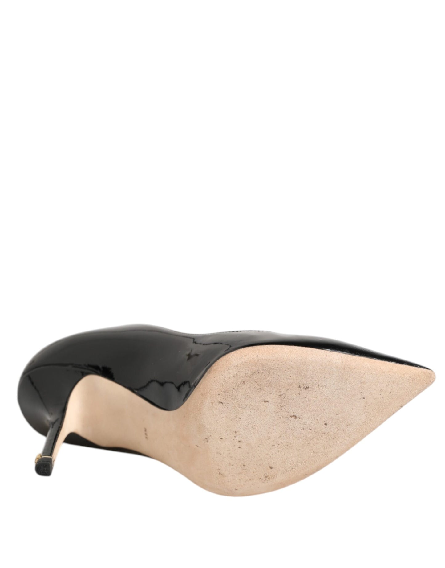 Black Leather Stiletto High Heels Pumps Shoes