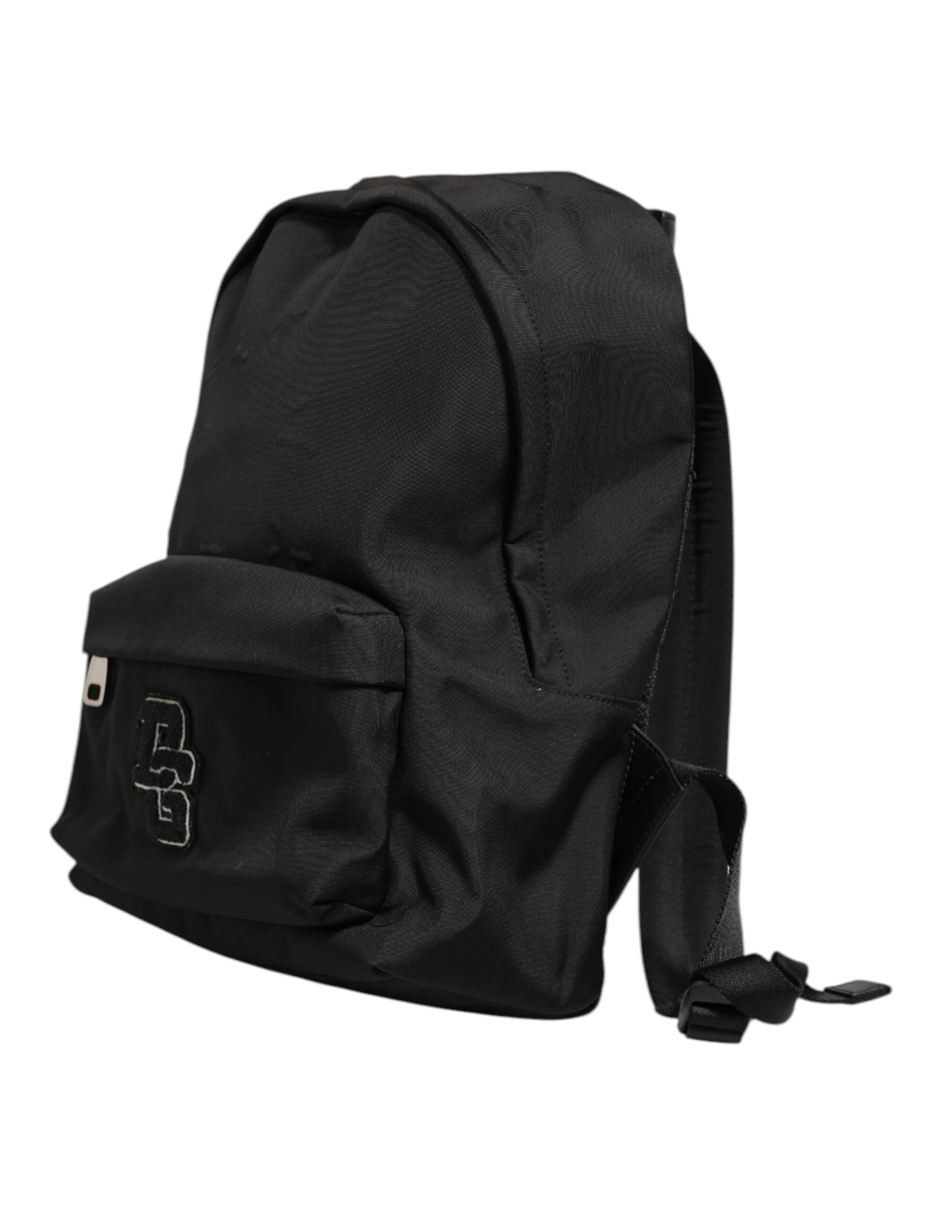 Black Nylon DG Patch School Travel Backpack Borse Bag