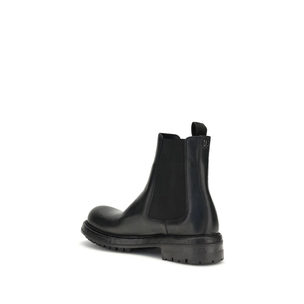 Black Calf Leather Bos Taurus Chelsea Boots