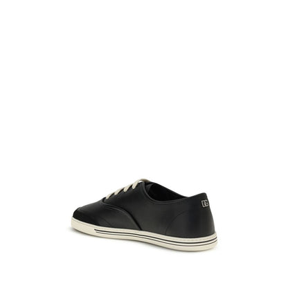 Black Leather Low Top Sneakers
