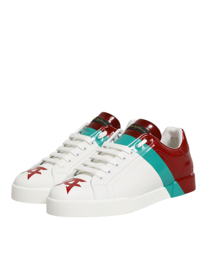 Multicolor Leather Logo Low Top Sneakers Shoes