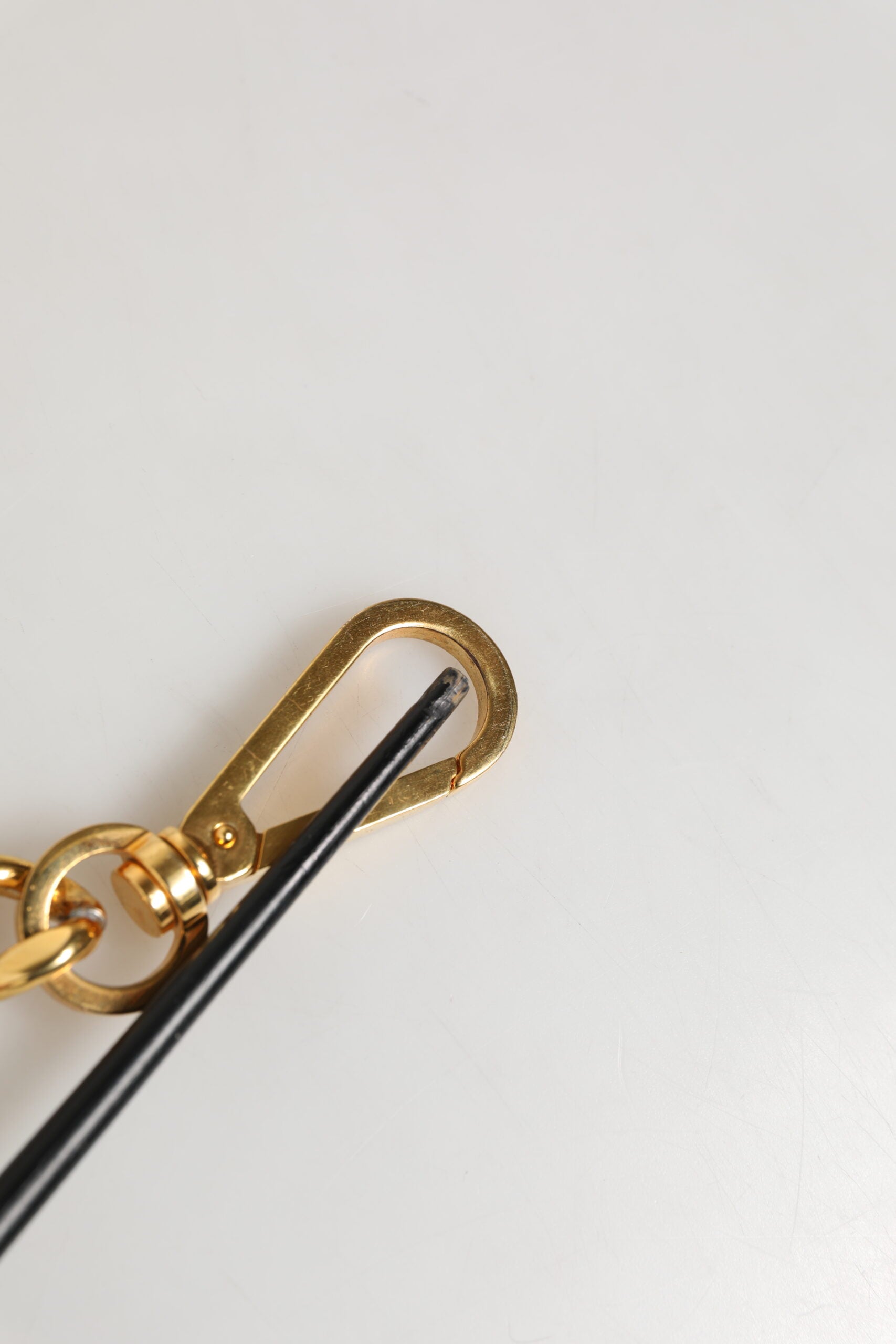 Black Leather Pearl Chain Bag Accessory Shoulder Strap