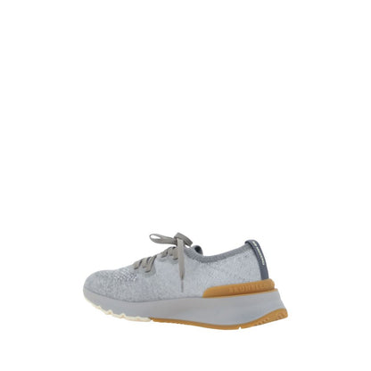 Gray Cotton Athletic Sneakers