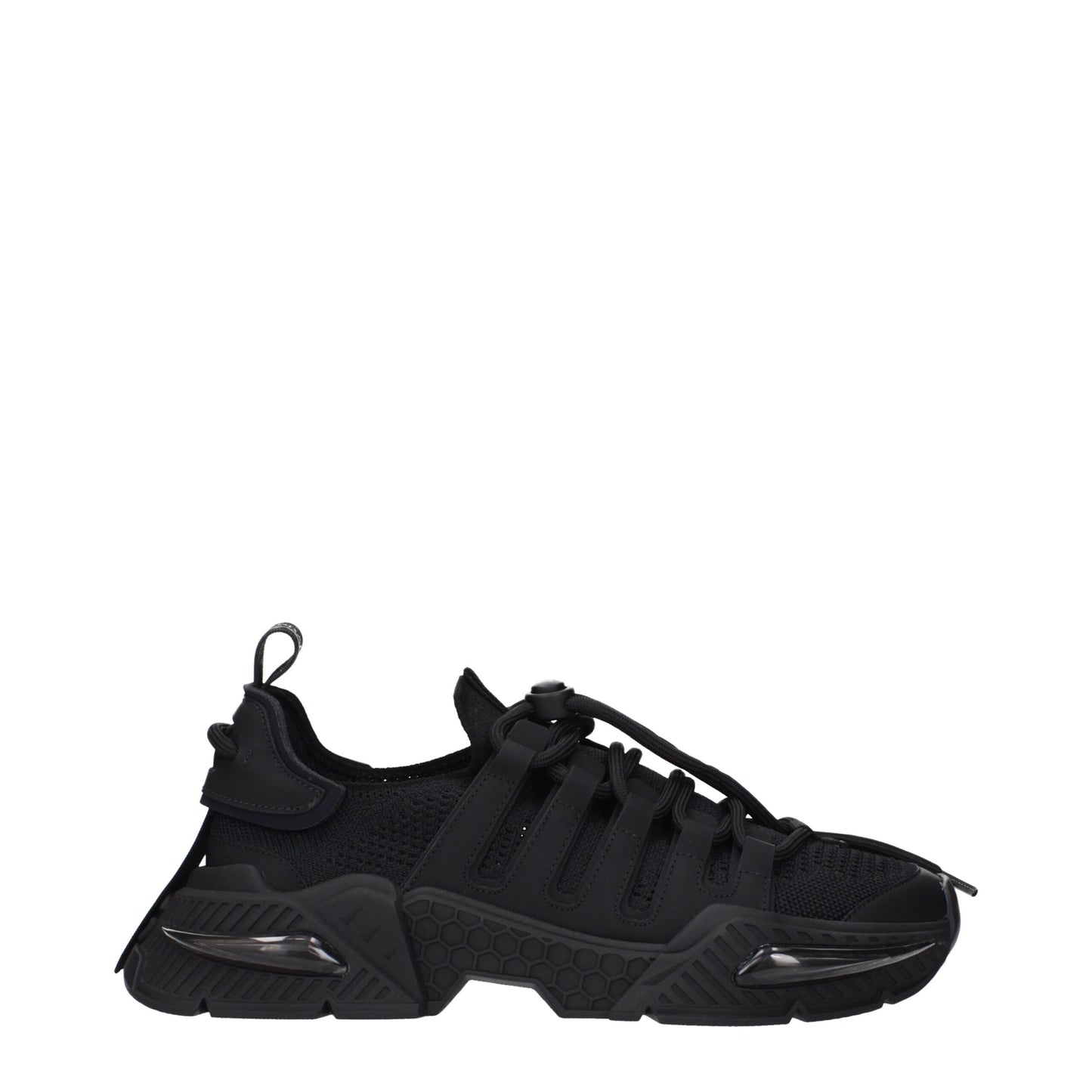 Black Fabric Athletic Sneakers