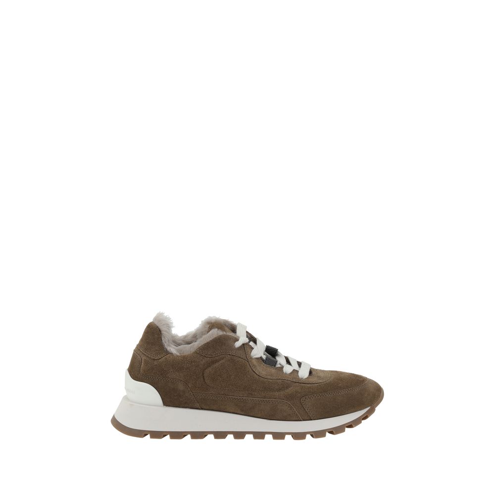 Brown Rubber Platform Sneakers