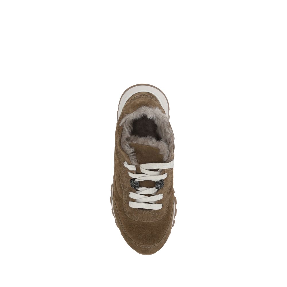 Brown Rubber Platform Sneakers