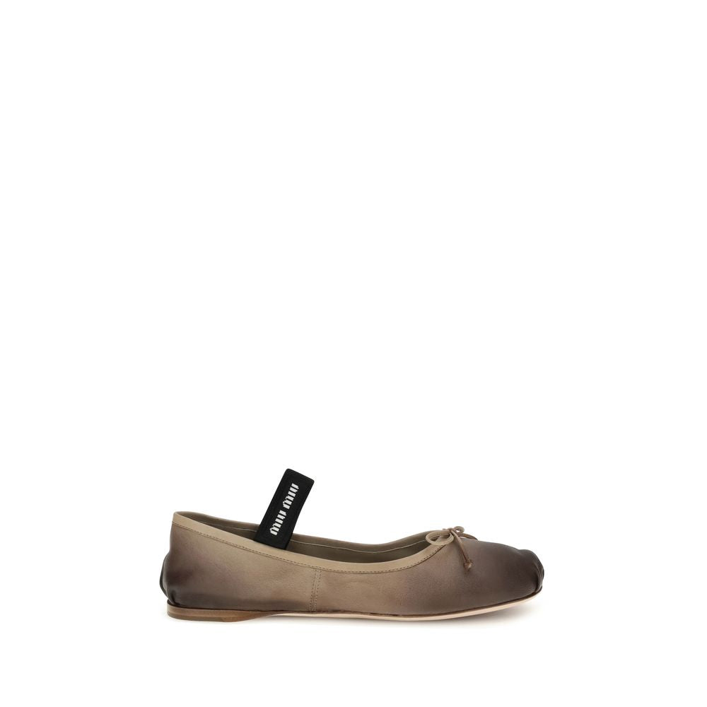 Brown Calf Leather Bos Taurus Ballet Flats