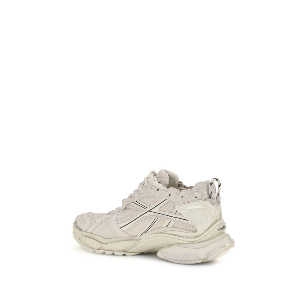 Beige Calf Leather Bos Taurus Athletic Sneakers
