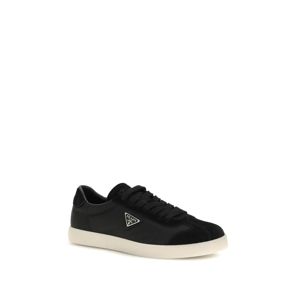 Black Leather Low Top Sneakers