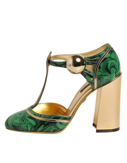 Green Patent Leather Vally Heels Pumps Shoes