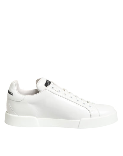 White Leather #DGFamily Casual Sneakers Shoes