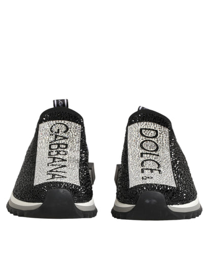 Black Silver Slip On Sorrento Sneakers Shoes