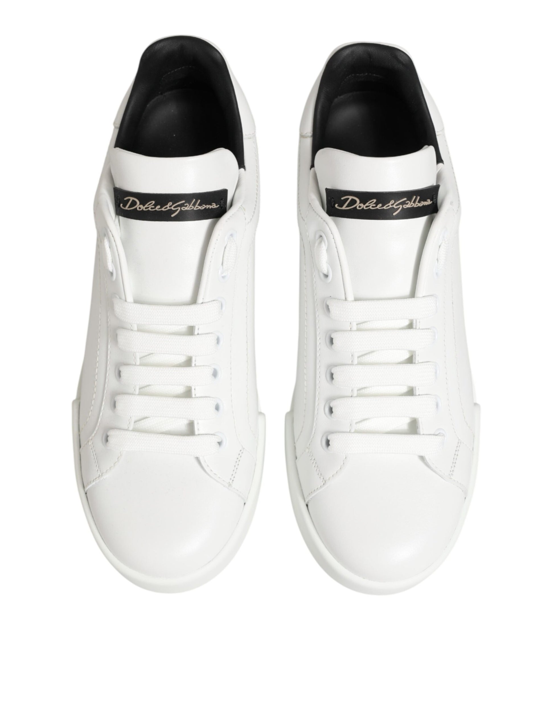 White Leather Lace Up Low Top Sneakers Shoes