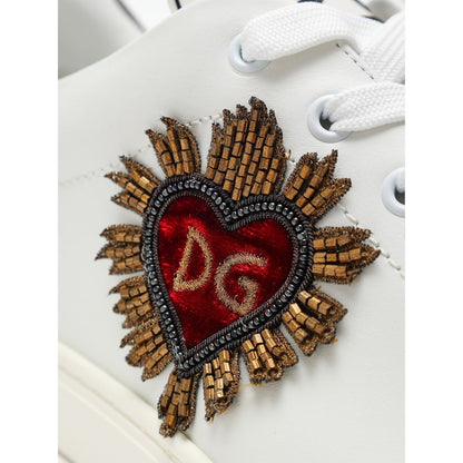 White Leather Low Top Sneakers