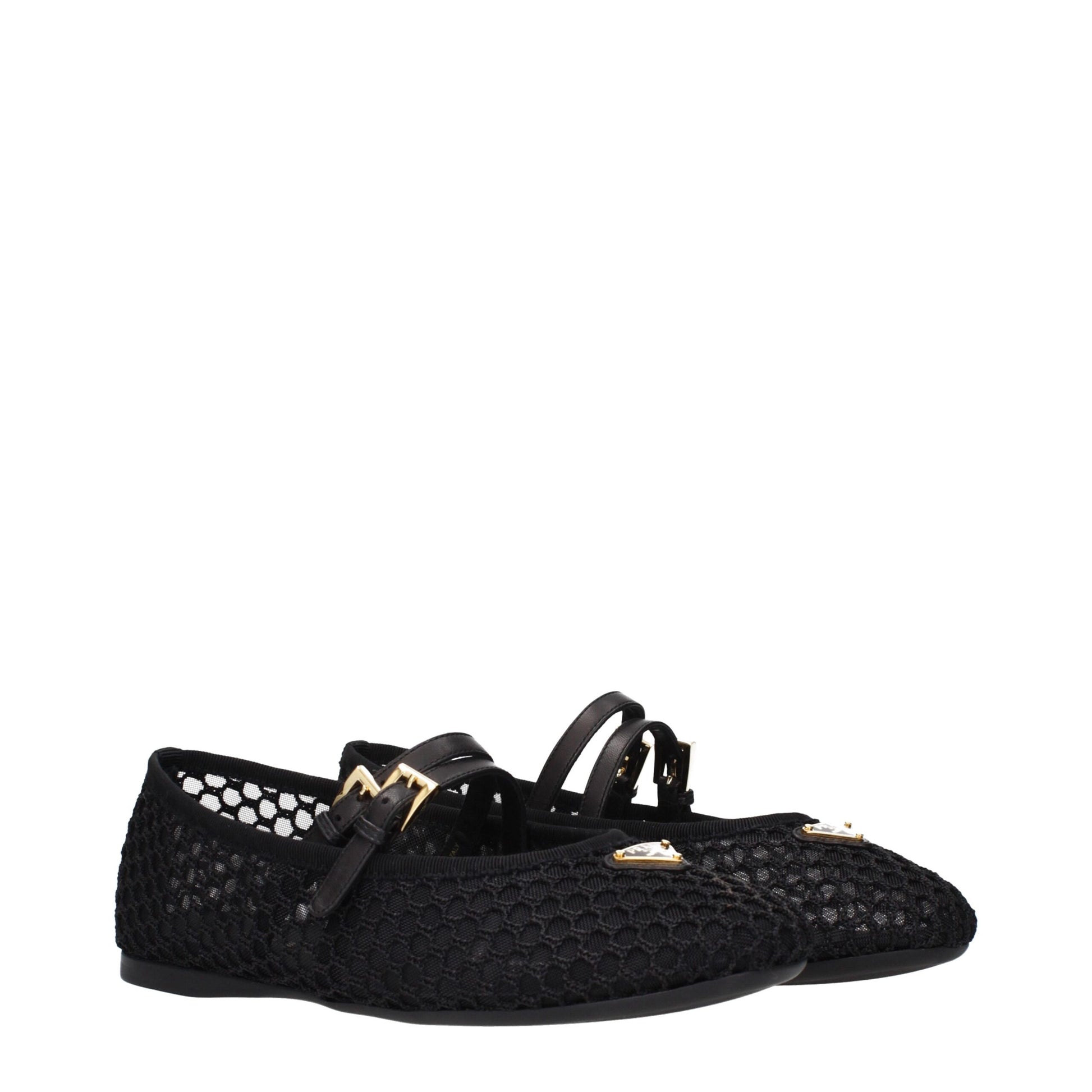 Black Fabric Ballet Flats