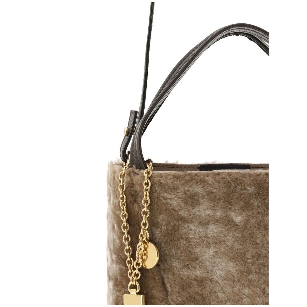 Beige Fur Shoulder Bag