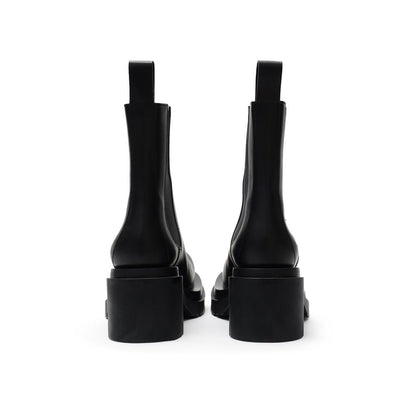 Black Leather Ankle Boots