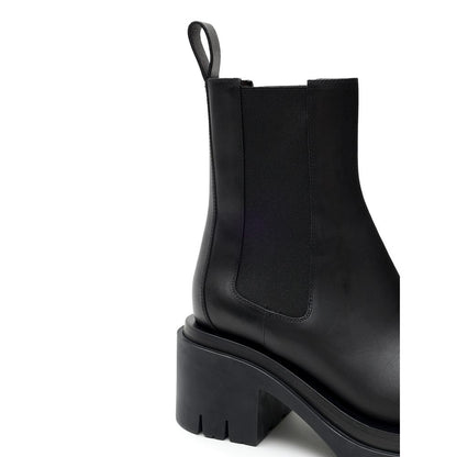 Black Leather Ankle Boots