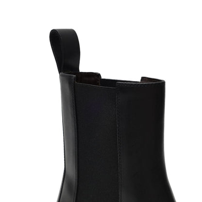 Black Leather Ankle Boots