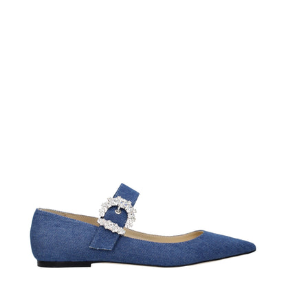 Blue Fabric Ballet Flats