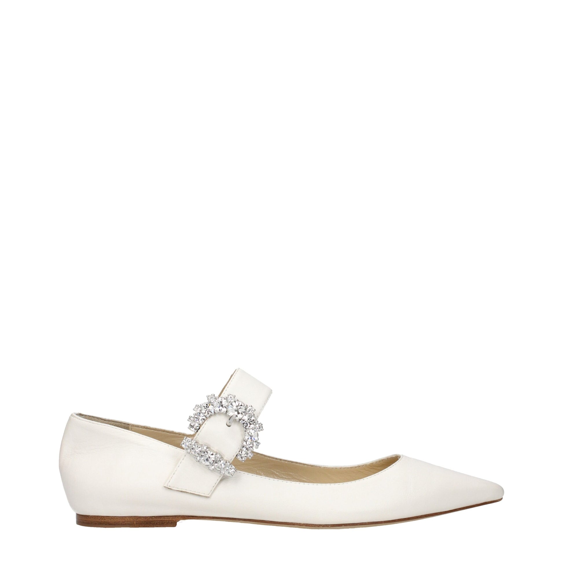 White Leather Ballet Flats