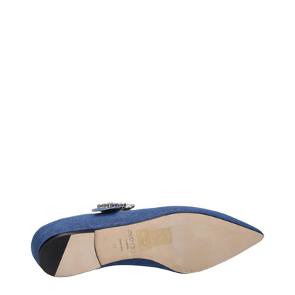 Blue Fabric Ballet Flats