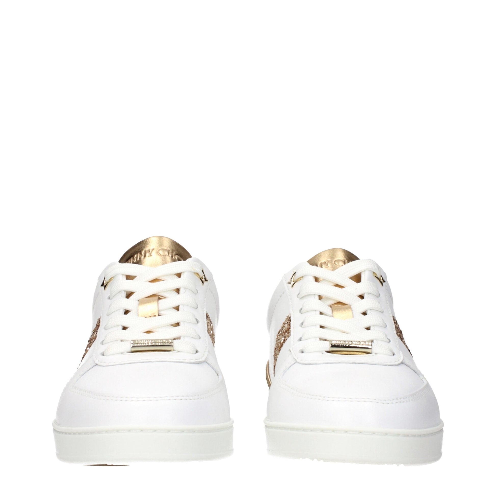 White Leather Low Top Sneakers