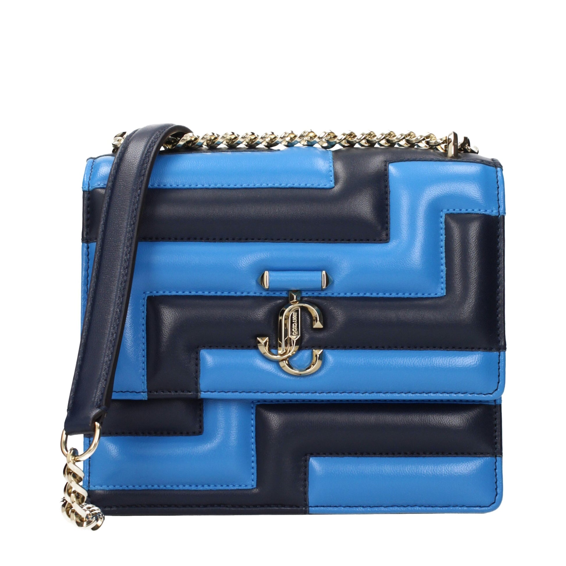 Blue Leather Shoulder Bag