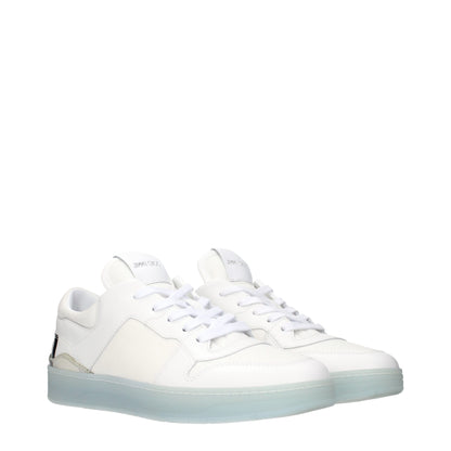 White Leather Low Top Sneakers
