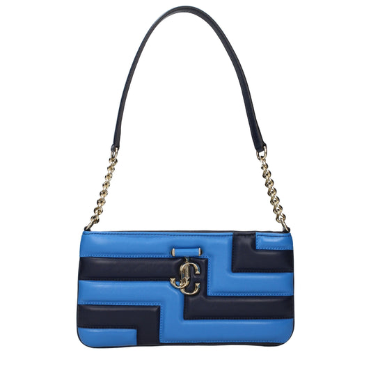 Blue Leather Shoulder Bag