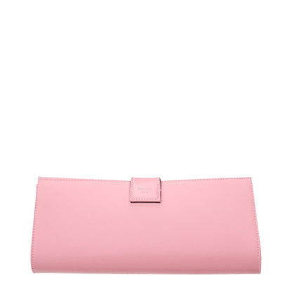 Pink Satin Clutch Bag