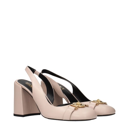 Pink Leather High Heel Pumps