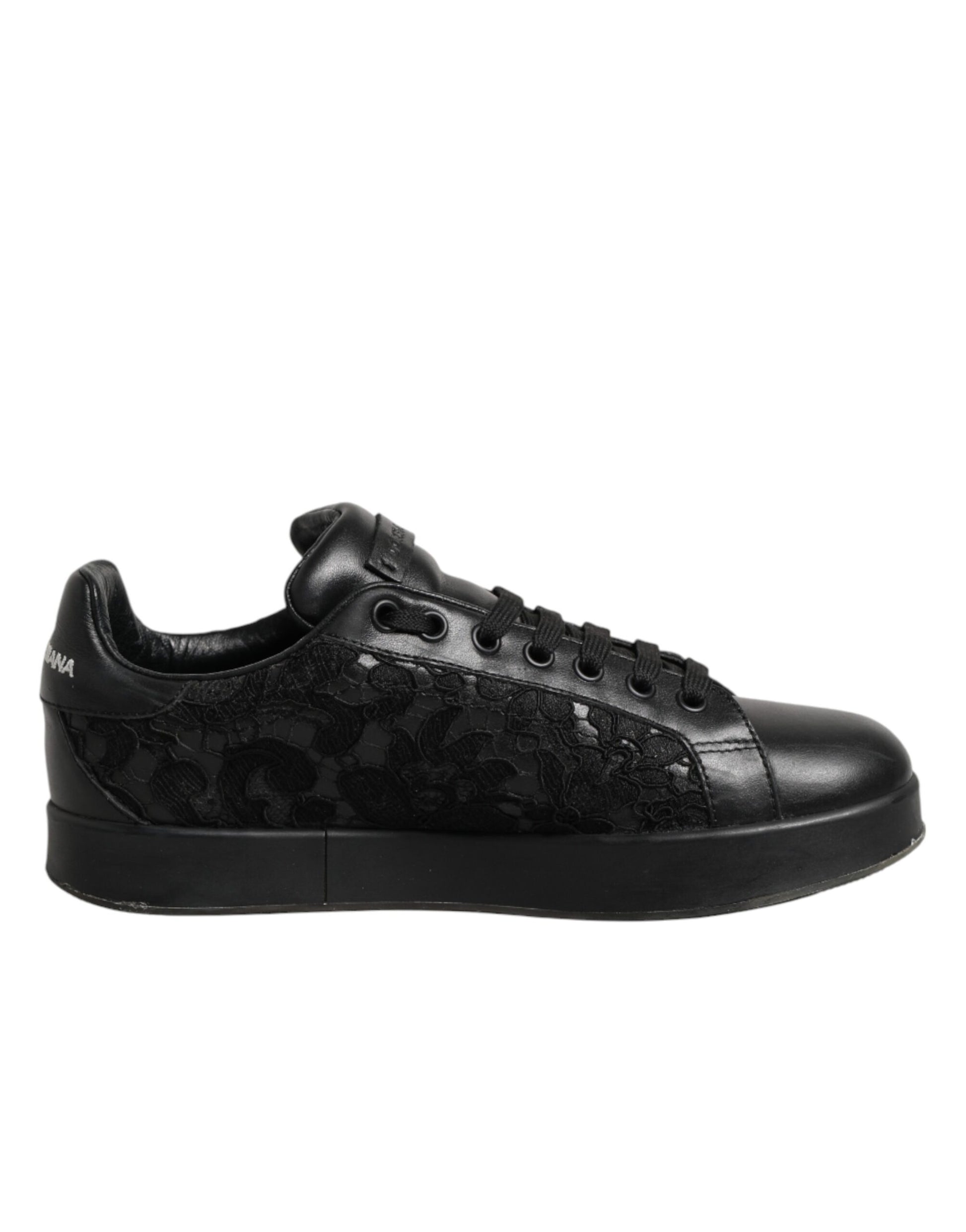 Black Floral Lace Low Top Sneaker Shoes