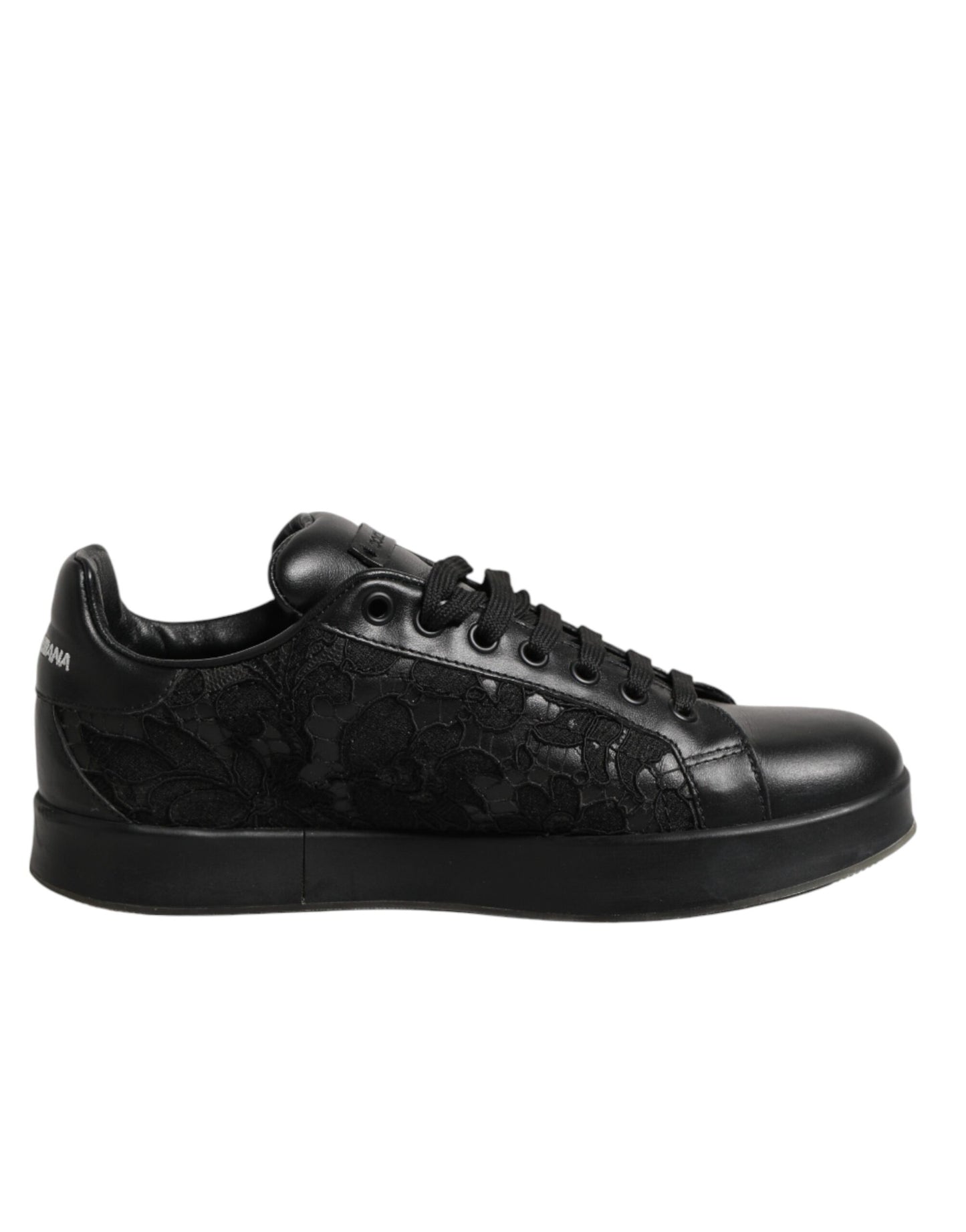 Black Floral Lace Low Top Sneaker Shoes
