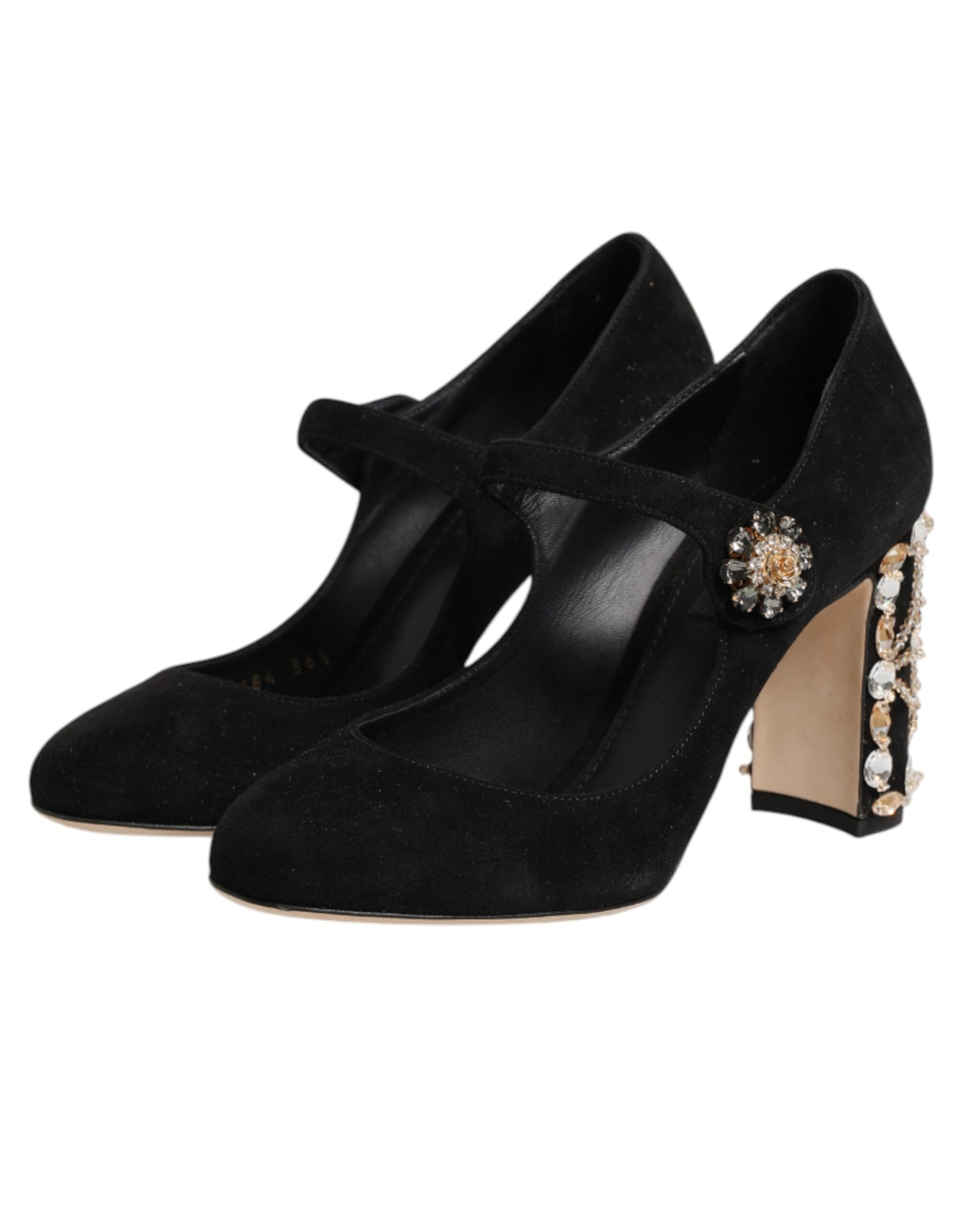 Black Embellsihed High Heels MARY JANES Shoes