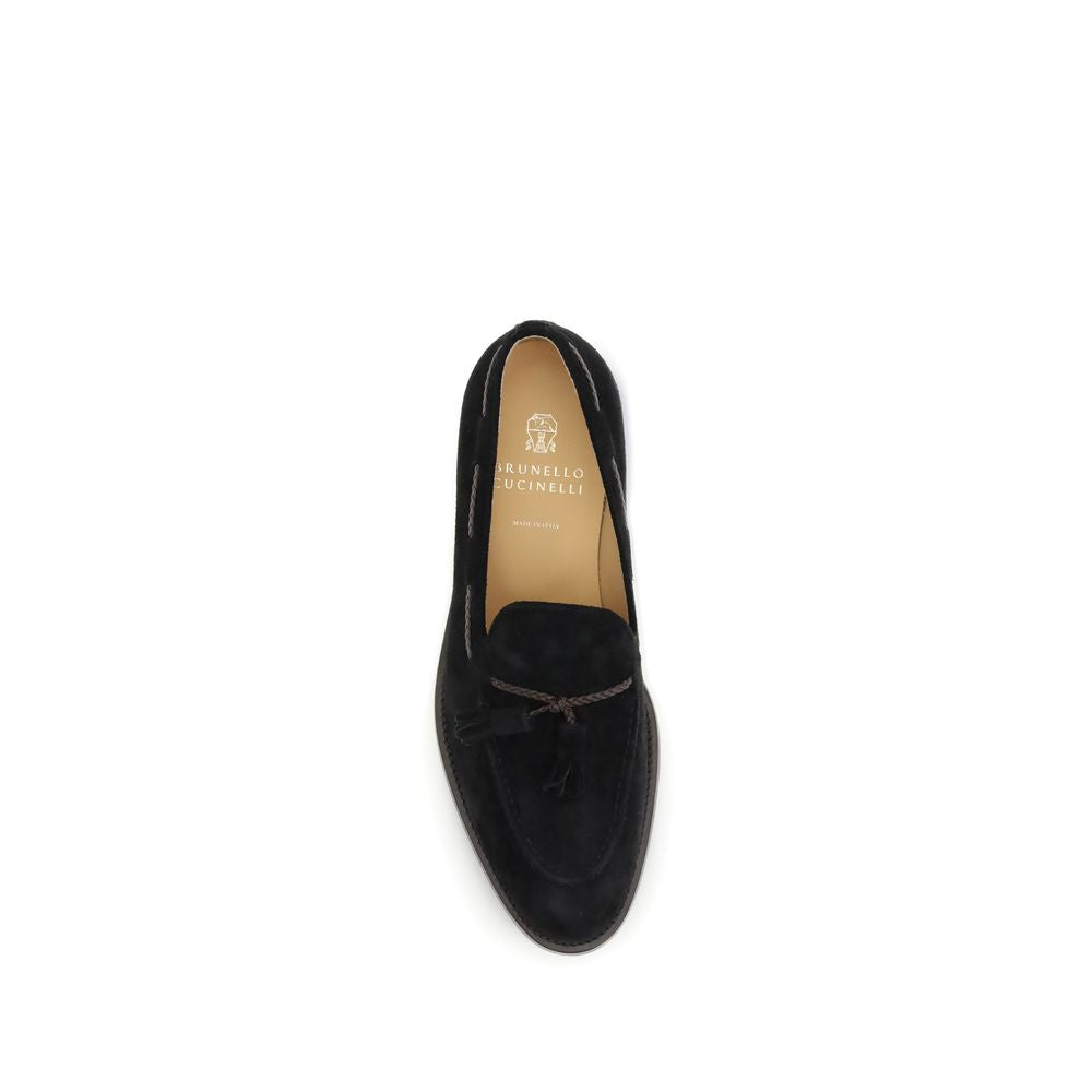 Black Calf Leather Bos Taurus Slip-On Loafers
