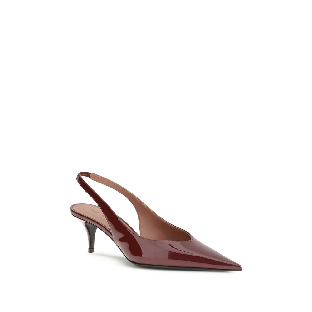 Bordeaux Calf Leather Bos Taurus Mid Heel Pumps