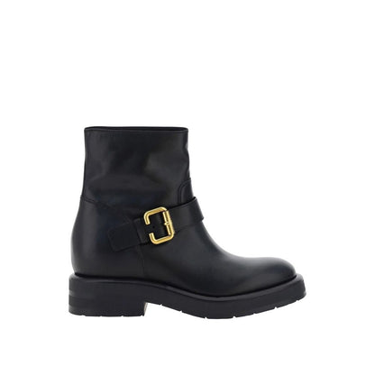 Black Calfskin Ankle Boots