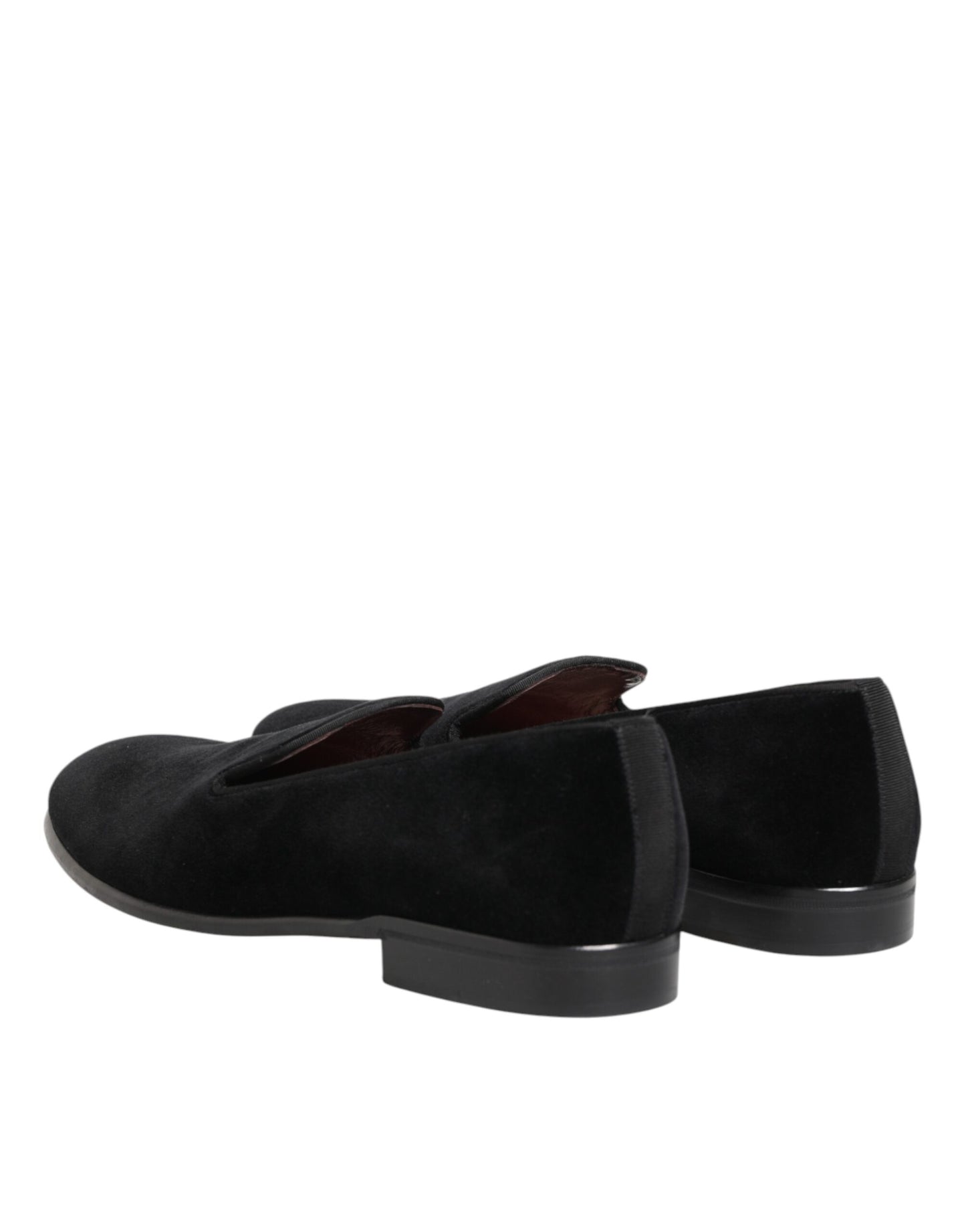 Black Leather Suede Slip On Loafer Dress Shoes