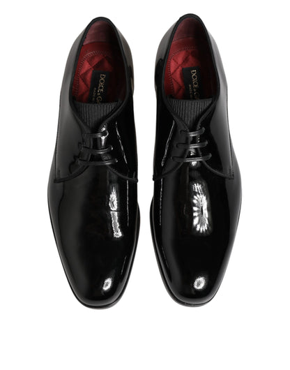Black Calfskin Leather Derby Dress Shoes