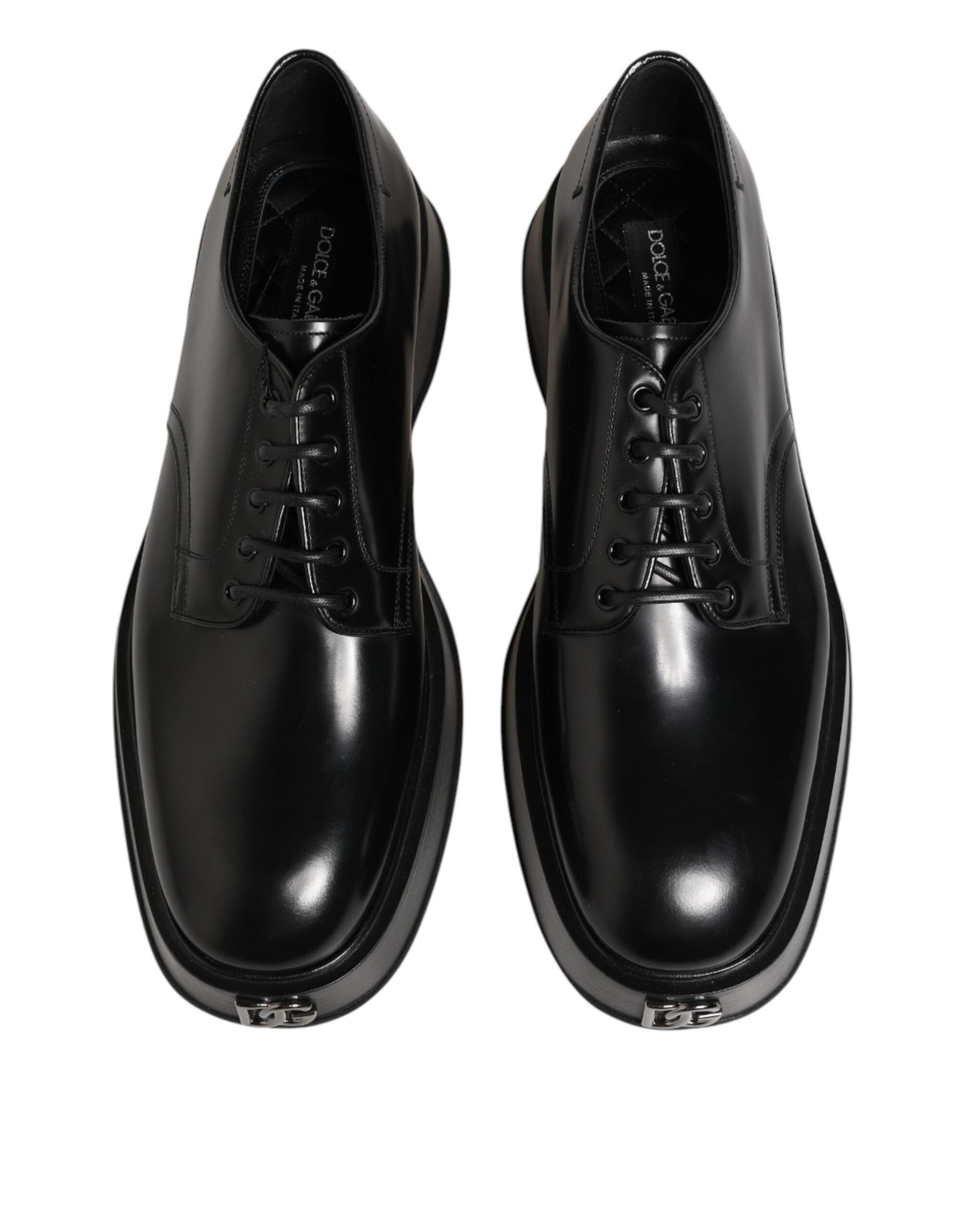 Black Calfskin Leather Men Derby Dress Shoes