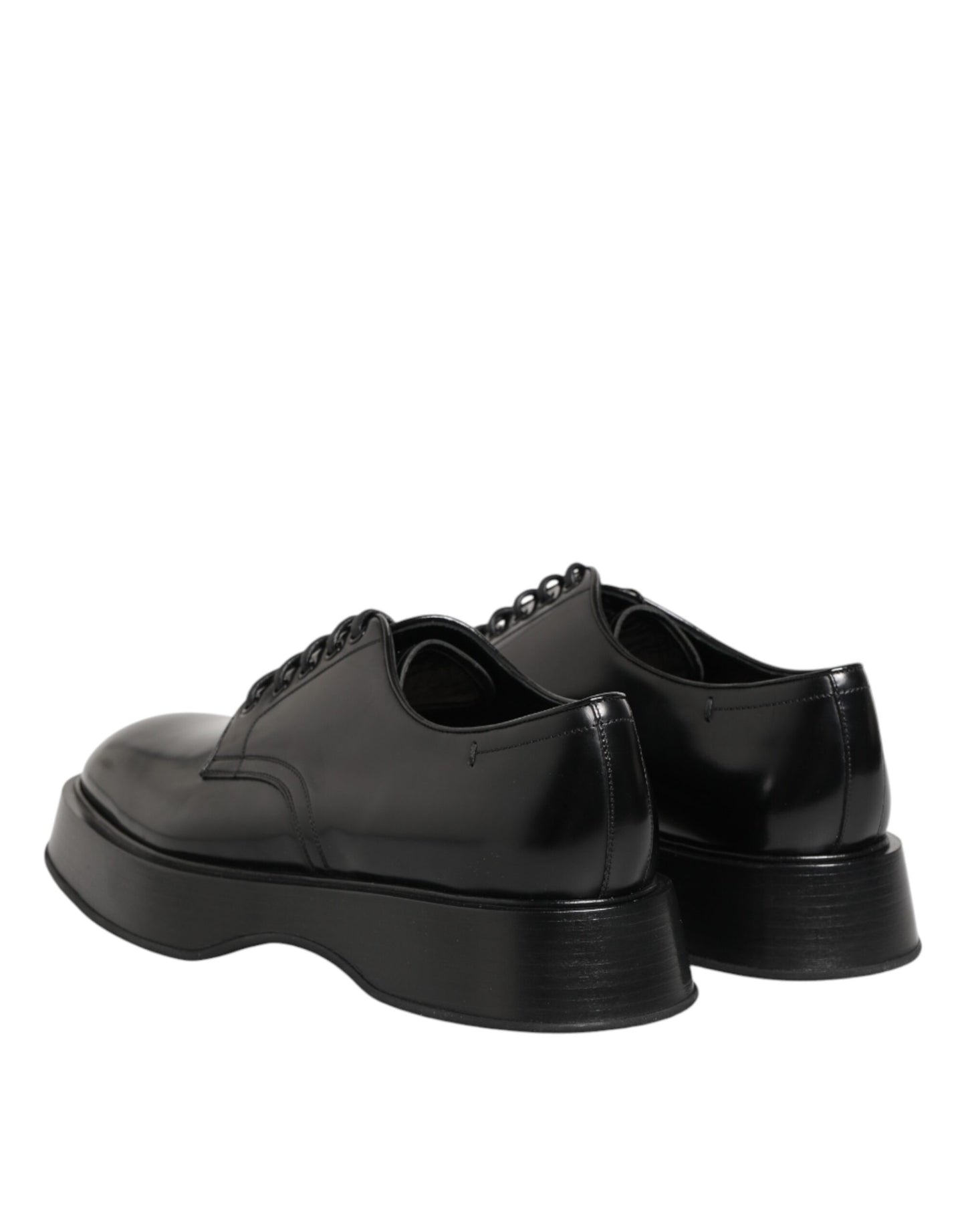 Black Calfskin Leather Men Derby Dress Shoes