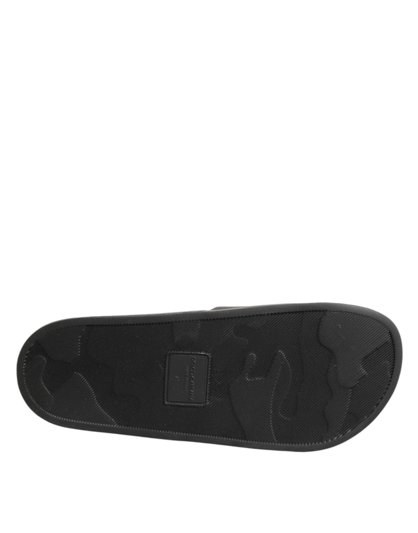 Black Leather Slides Sandals Beachwear Shoes